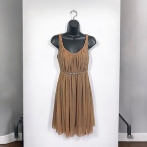 Penny Black Terracotta Mesh Distressed Ballerina Sleeveless Dress Size 6